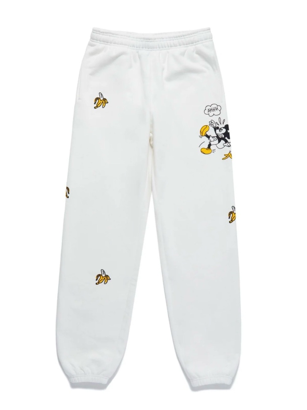 Disney Samii Ryan White Sweatpants with Yellow Banana Print